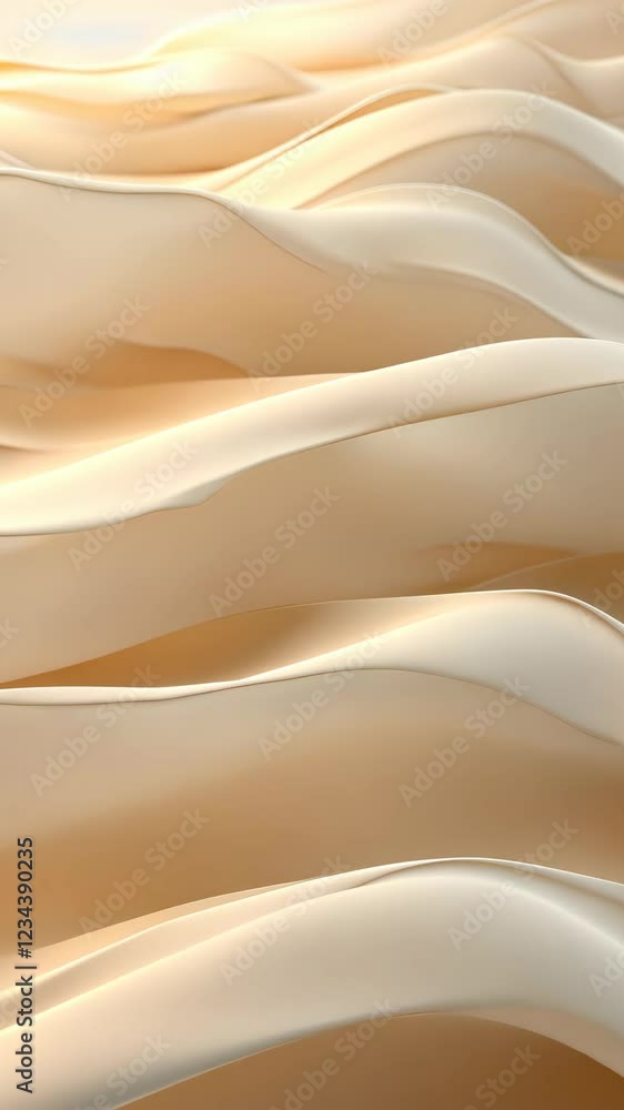 Poster softly undulating waves in gentle hues create an immersive experience, inviting viewers into a tranq