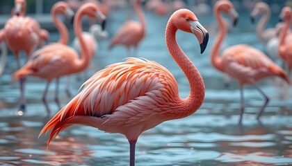 flamingo in the water