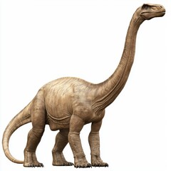 Obraz premium Realistic dinosaur model showcasing the majestic long neck and body in a naturalistic setting, perfect for educational material