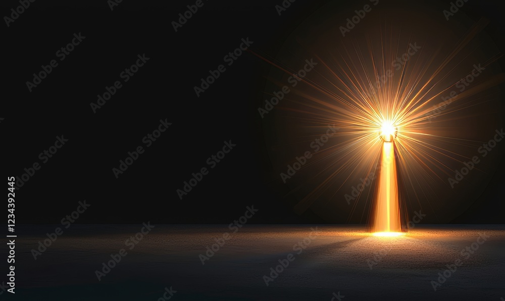 Poster light flare, a glowing light explodes, creating a light effect with rays resembling the shining sun 