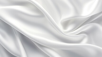 Obraz premium Elegant White Silk Fabric with Soft Texture and Beautiful Folds Highlighting Luxurious Drapery and Flowing Elegance in a Serene Arrangement