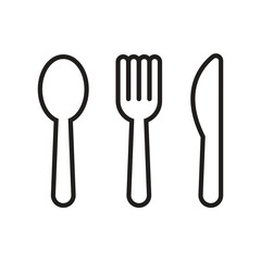 Cutlery icon. Spoon, forks, knife. restaurant business concept, vector illustration.