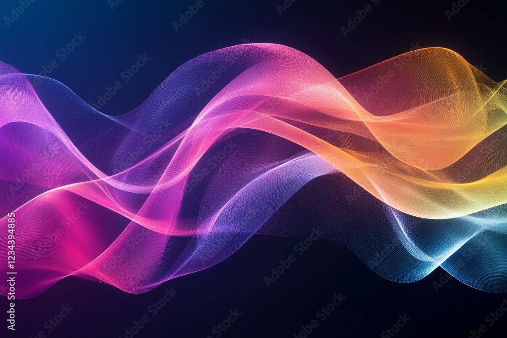 Leinwandbilder colorful abstract waves creating a fluid motion effect with vibrant hues in a dark background