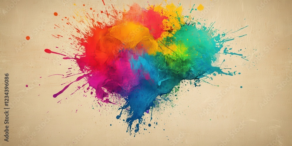 Poster vibrant splash of colors creating a dynamic and artistic background.