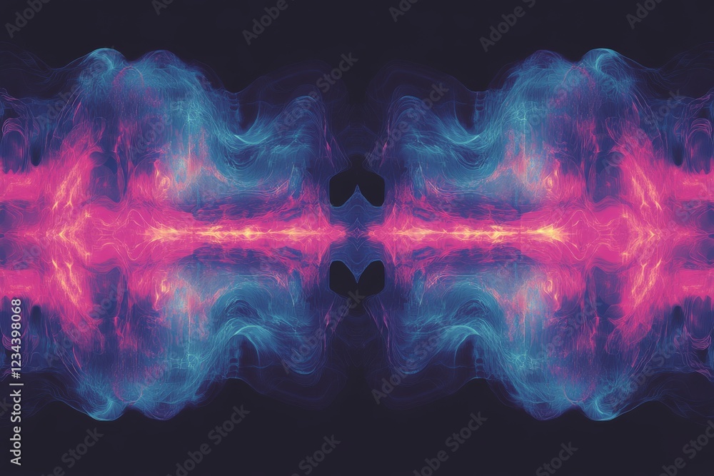 Aufkleber vivid abstract design with swirling colors in blue, pink, and purple tones creating a mesmerizing vi