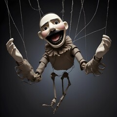 A puppet controlled by invisible hands, struggling to break free