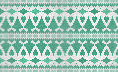 Scandinavian style seamless mosaic tiles pattern