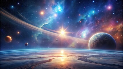 Obraz premium Mysterious Celestial Scene, mystical space, abstract backgrounds