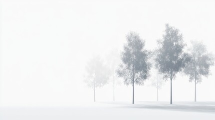 Misty morning, trees, fog, landscape, serene, nature, background, website