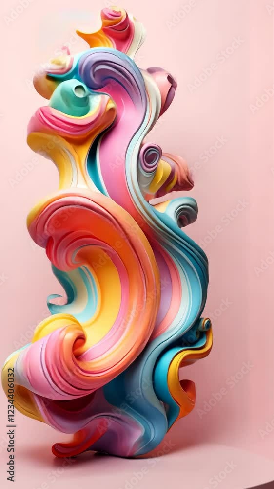 Poster experience an enchanting display of lively swirling forms, blending a spectrum of colors. the captiv