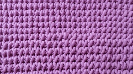 Fototapeta premium Handmade Crochet Piece in Soft Lilac Color with Red Accents and Unique Texture Ideal for Craft Lovers Looking for Beautiful Background Options