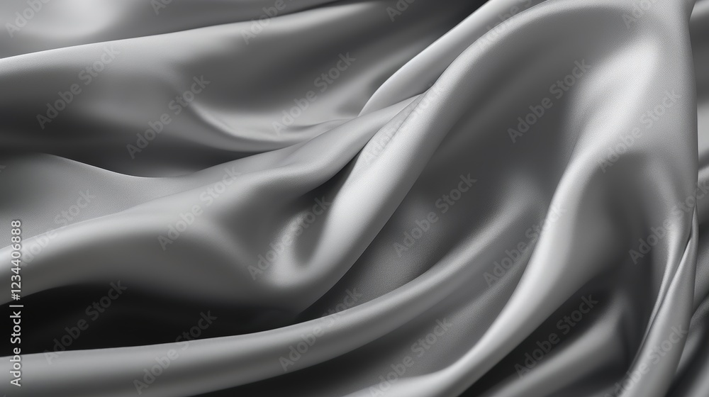 Poster abstract gray fabric texture with large folds showcasing soft elegance and smoothness ideal for back