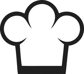 Chef hat silhouette vector art on white background.
