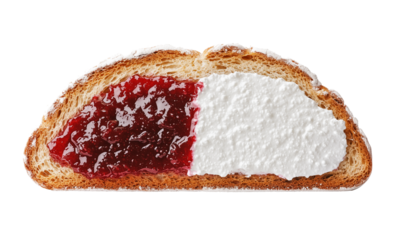Delicious Sweet Bread with Jam and Cream Cheese Topping, Transparent Background, Ai Generative Images