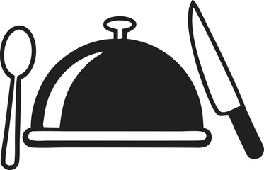 Chef hand instruments silhouette vector art on white background.