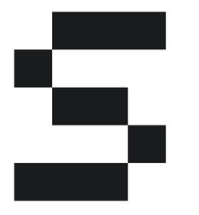 Obraz premium black font letter S with pixel 8bit style