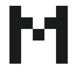 Obraz premium black font letter M with pixel 8bit style