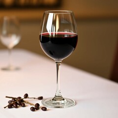 Brimful wine glasses filled with rich red drink, elegant and refined atmosphere, Ai generated Images