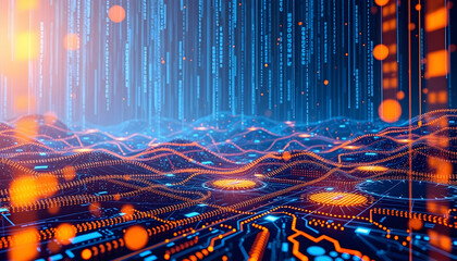 Stock market data, financial charts, glowing red and blue, digital display, candlestick graphs, trading analytics, futuristic interface, economic indicators, investment trends, data visualization, neo