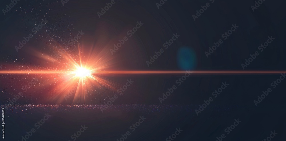 Poster bright light rays emanate from a central point, generating a smooth gray abstract backdrop infused w