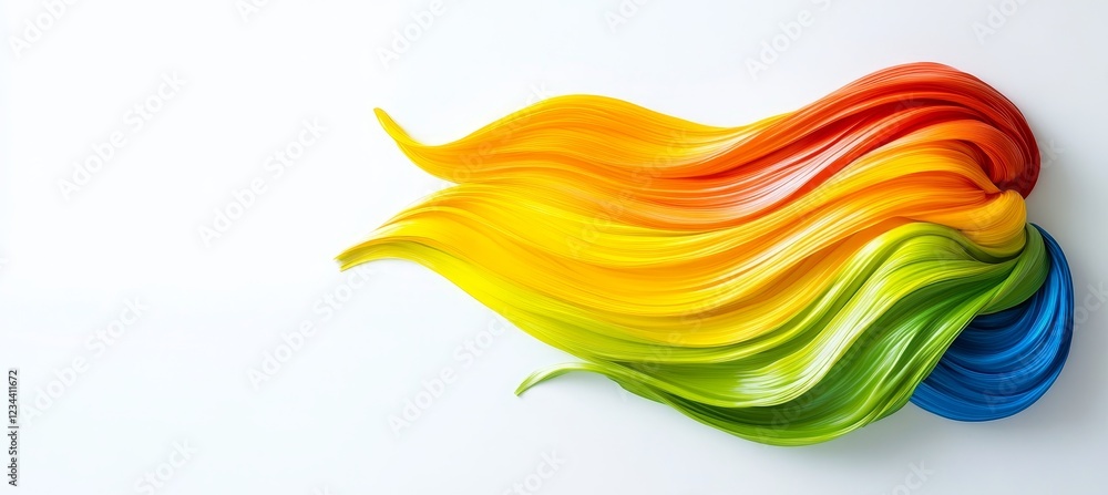 Poster colorful swirling ribbons an abstract minimalist design with empty space for text or design