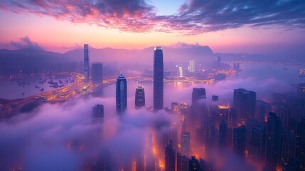 Fototapeta premium Hong Kong Cityscape at Night.