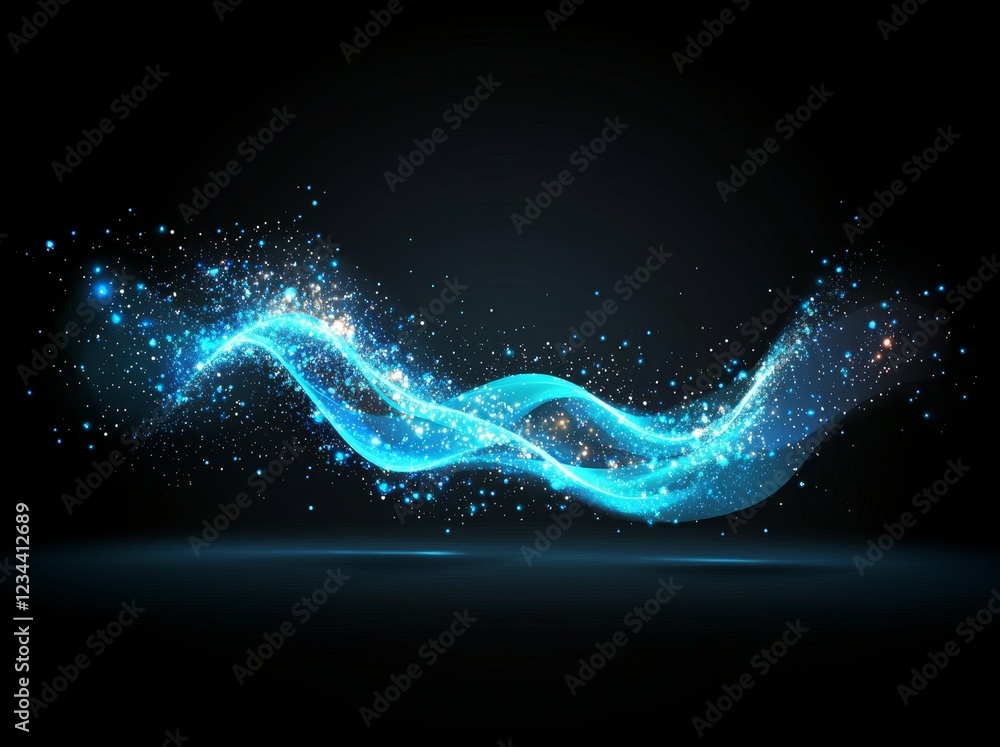 Poster abstract light effect element design on black background