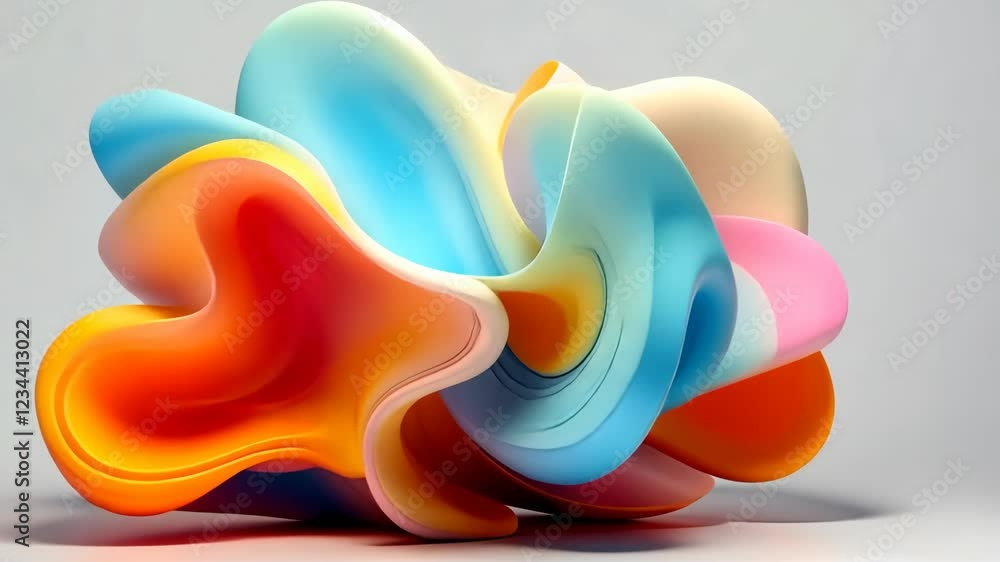 Poster mesmerizing shapes flow and intertwine in a vivid display of colors, creating a captivating abstract