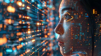 Woman With Digital Overlay