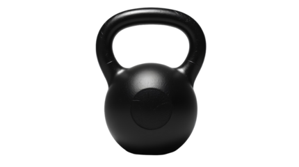 Photo of black kettlebell weight isolated on transparent background.png