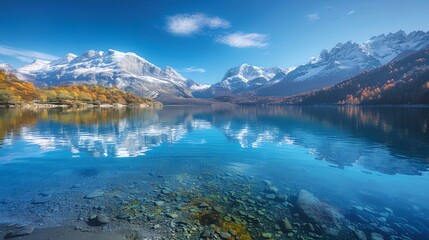 Obraz premium Tranquil Mountain Lake