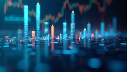 Many charts and graphs. Reflection light and flare. Concept image of data gathering and statistical working, Technology background, Business background, Finance background