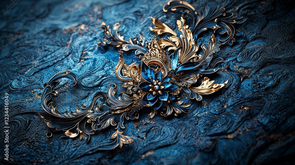 Aufkleber exquisite rachasri motif with golden carvings artistic creation luxurious environment close-up view 