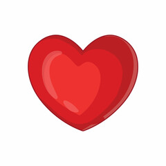 Red heart isolated on white background. Vector illustration. Eps 10.