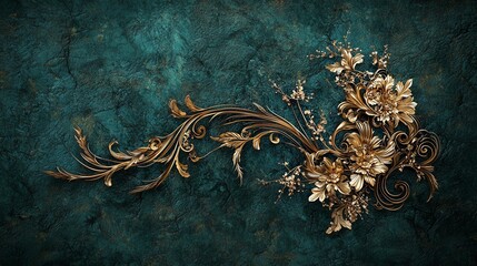 Intricate krajae chan gold motif exotic art decorative design luxurious atmosphere close-up elegance and craftsmanship