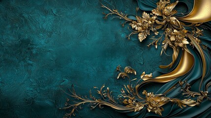 Close-up of elegant golden sha motif & intricate luk fak patterns for luxurious home decor and artistic ambiance