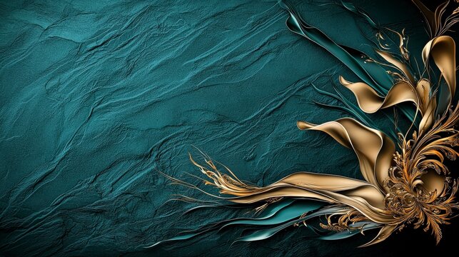 Elegant luk fak motif design digital artwork artistic creation smooth golden sha abstract style intricate details