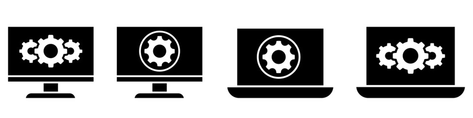 Settings vector icon set. development illustration sign collection. updates symbol. suppotr logo.