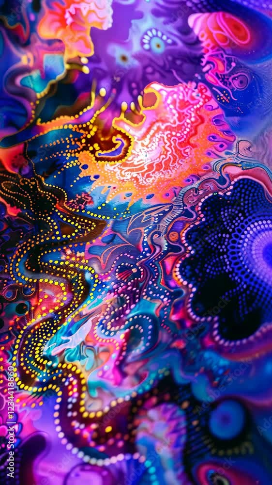 Poster explore a mesmerizing display of abstract shapes and colors swirling together in a captivating anima