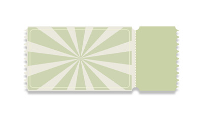Ticket template isolated on white background.