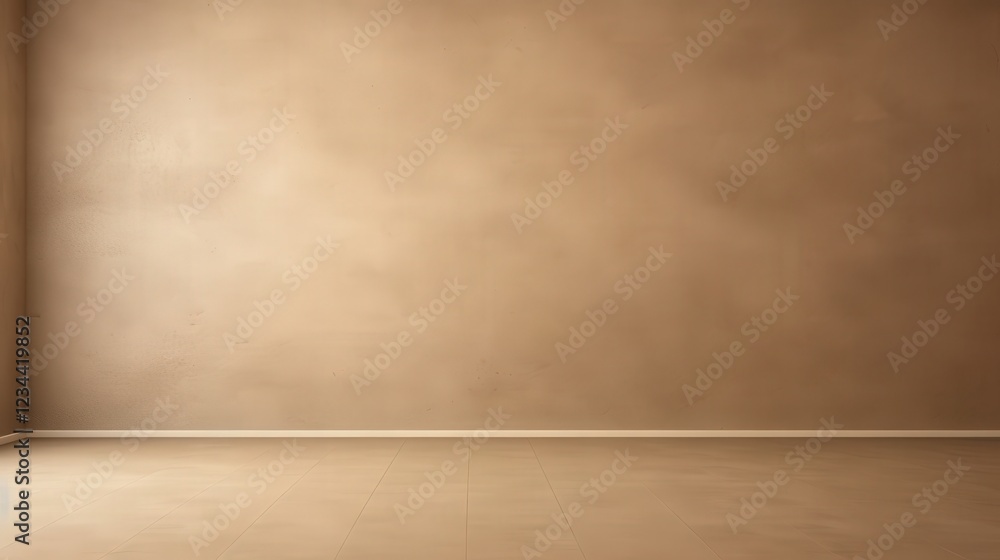 Aufkleber empty and dark beige wall background in 3d render ideal for various design projects and creative pre
