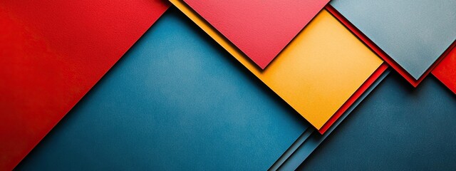 Fototapeta premium Layered geometric backdrops in bold contrasting tones create striking visual appeal