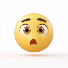Fototapeta premium Surprised Emoji Isolated on White Background