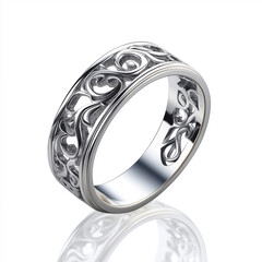 Silver ring Isolated on white Background