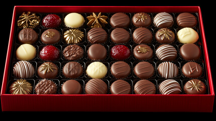 Chocolate Gift Box with Assorted Chocolates and Ribbon