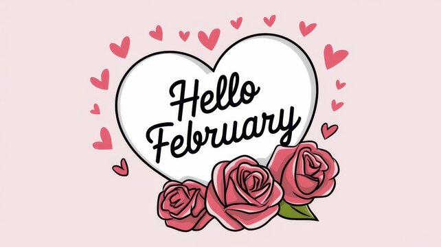 Romantic February Greetings Digital Art Heart Background Love Theme Creative Design - Powered by Adobe