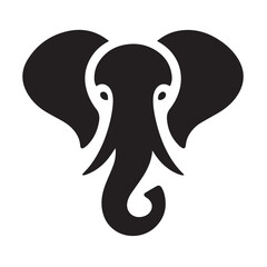 Obraz premium Black and White Elephant Silhouette Design