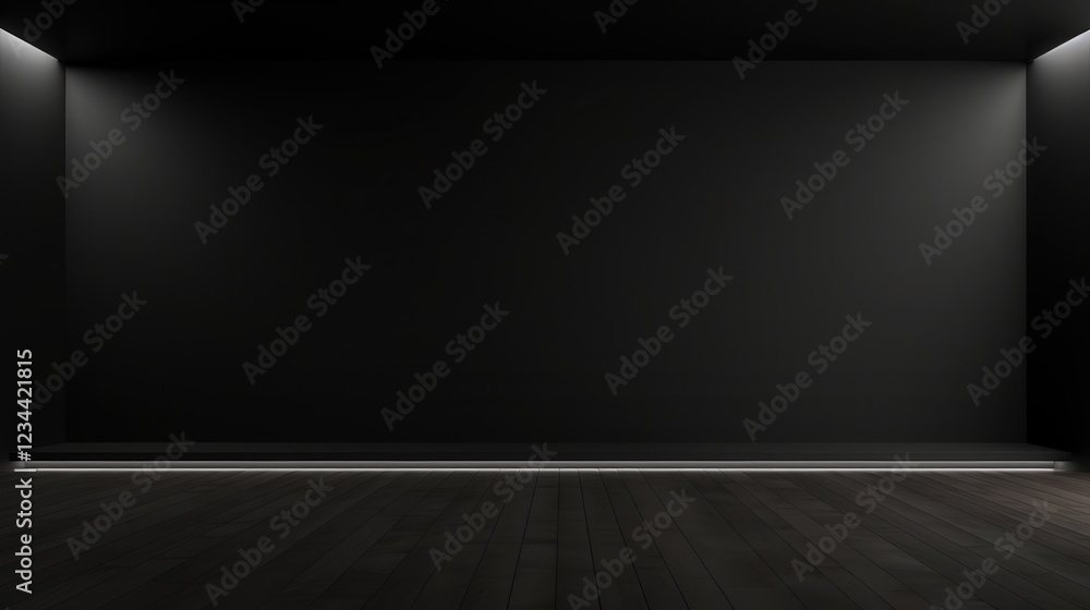 Poster empty dark black wall background for 3d rendering with minimalist design ideal for creative projects