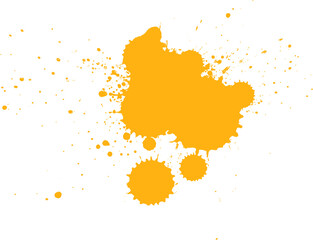 yellow brushed painting artistic splash splatter on grunge graphic element