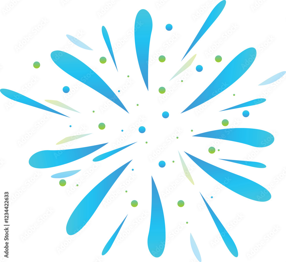 Poster colorful fireworks exploding against a white background, creating a festive atmosphere